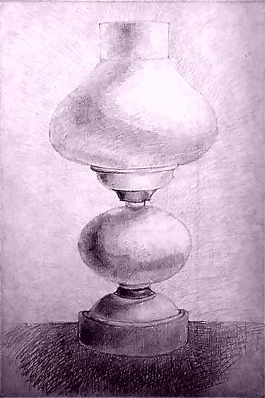 Rare lamp, drawing with a pink filter. For PRINT ON CANVAS. thumb