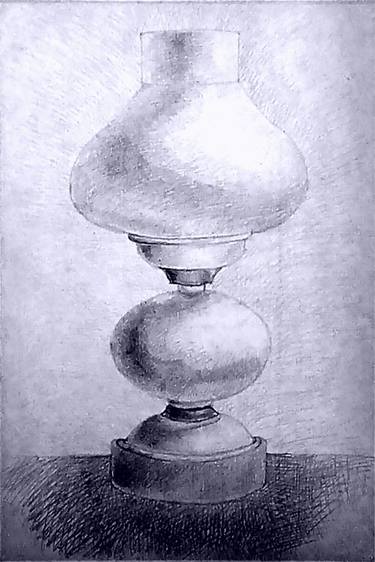 Rare lamp, drawing and gray filter. For PRINT ON CANVAS. thumb