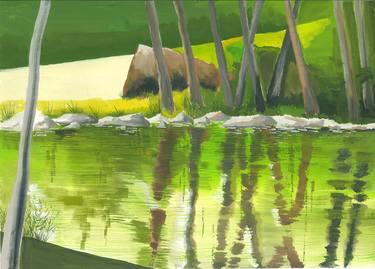 Original Abstract Expressionism Landscape Paintings by Martin Brown