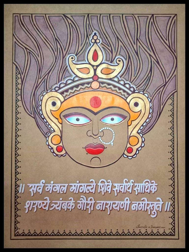 Durga Devi modern art Painting by santosh dangare | Saatchi Art