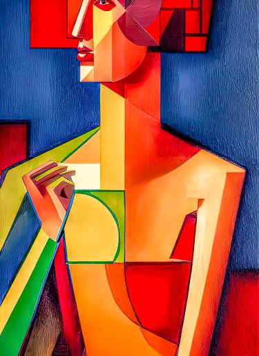 Print of Cubism People Digital by David Ridley