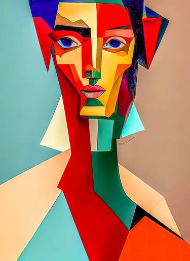 Print of Cubism People Digital by David Ridley