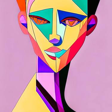 Print of Cubism People Digital by David Ridley