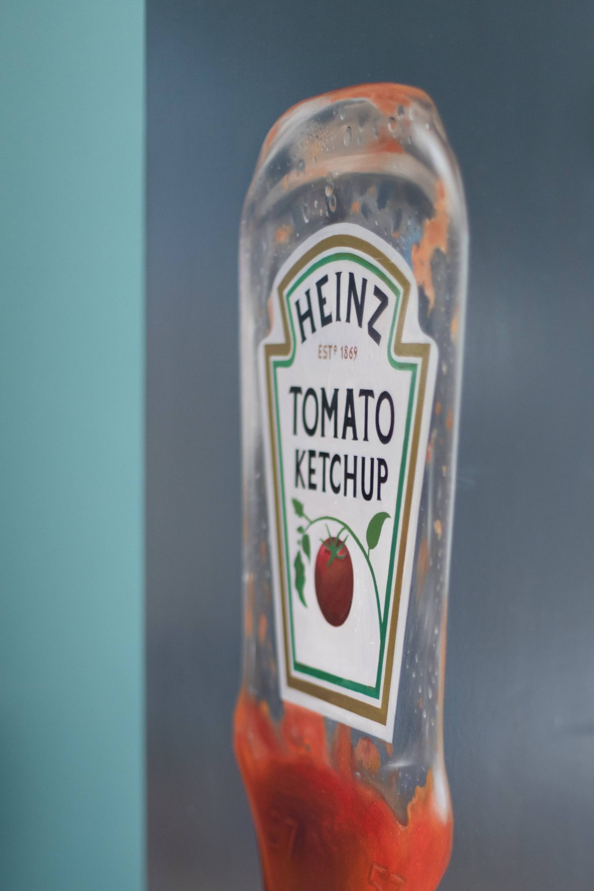 Folk art! LARGE GLASS HEINZ KETCHUP BOTTLE