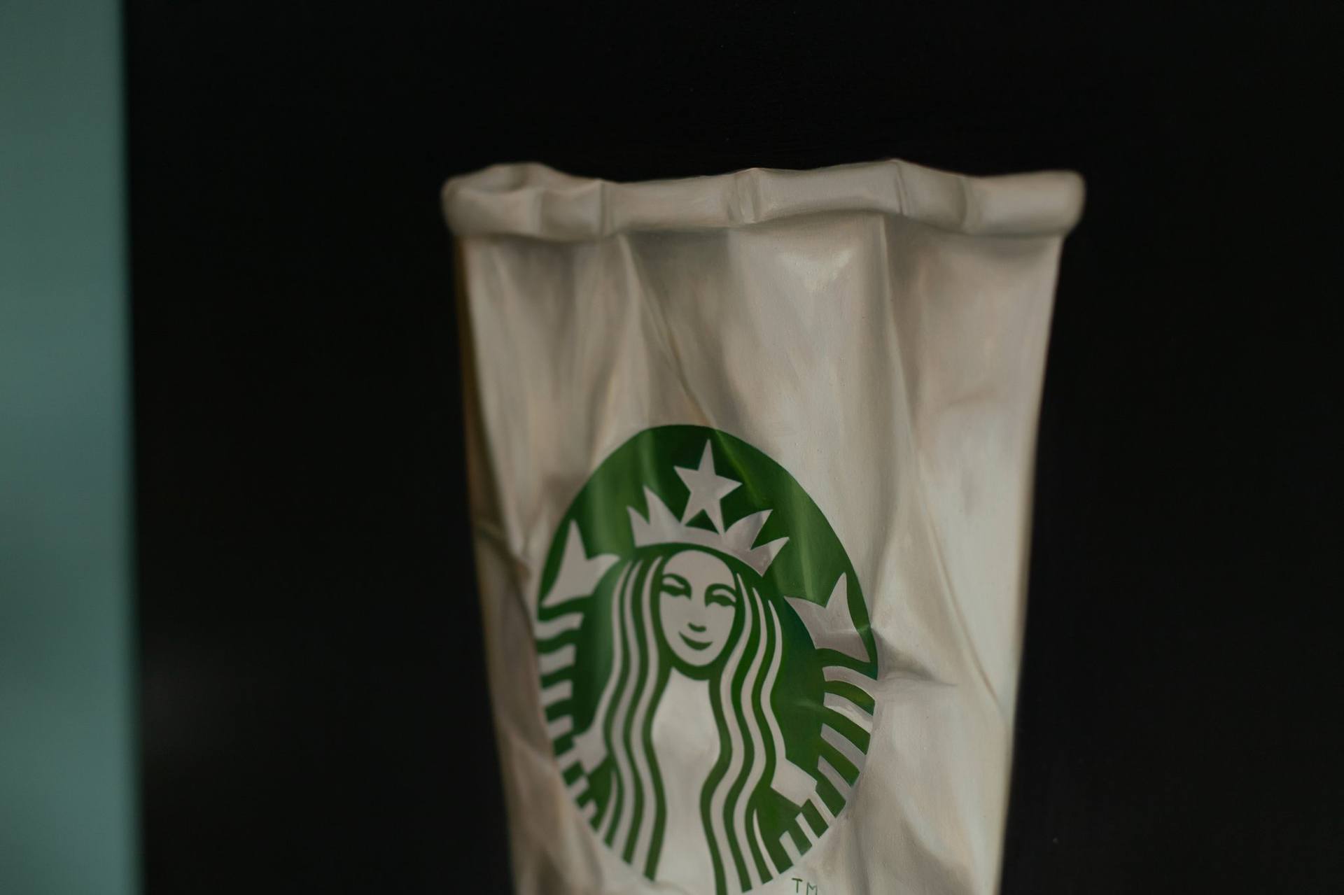 Crumpled Starbucks paper cup Painting by Gennaro Santaniello