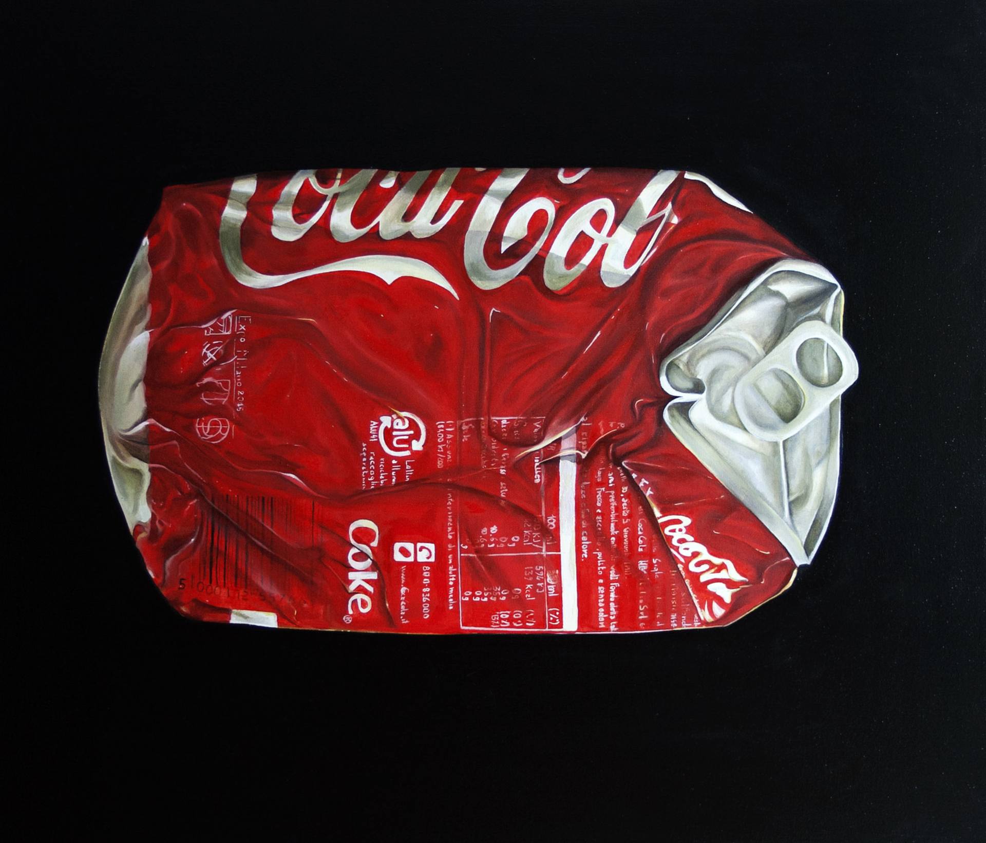 Coca Cola Can Crushed Painting By Gennaro Santaniello Saatchi Art