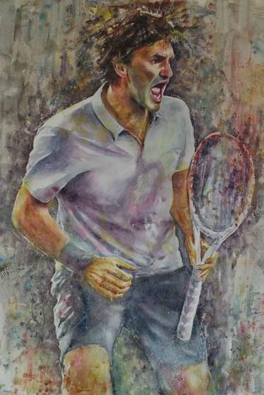 ArtStation Roger Federer Winter Artwork Digital Portrait