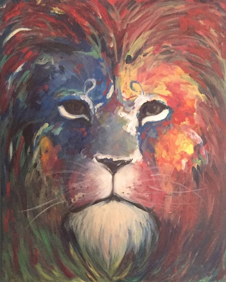 Lion Colors Painting by Keely Doyle | Saatchi Art