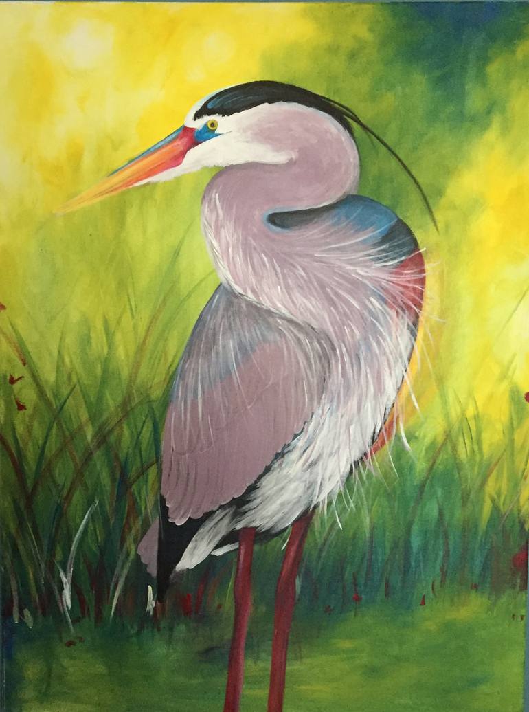 Heron Colors Painting by Keely Doyle | Saatchi Art