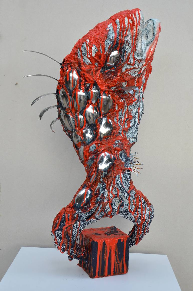 Original Expressionism Fish Sculpture by Nikola Kosic