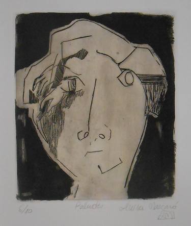 Original Portraiture Portrait Printmaking by luisa Mascaro Pons