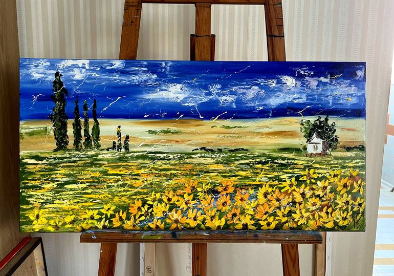 Original Abstract Landscape Painting by Halyna Kirichenko