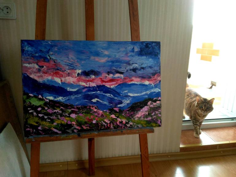 Original Abstract Landscape Painting by Halyna Kirichenko