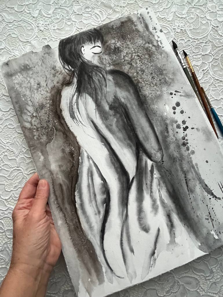 Original Impressionism Nude Painting by Halyna Kirichenko
