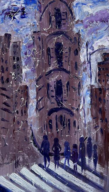 Original Abstract Architecture Paintings by Halyna Kirichenko