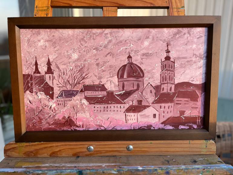 Original Abstract Architecture Painting by Halyna Kirichenko