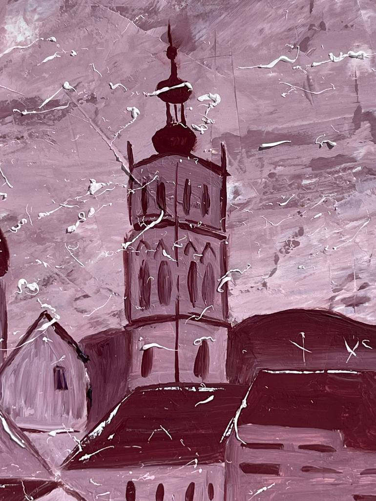 Original Abstract Architecture Painting by Halyna Kirichenko