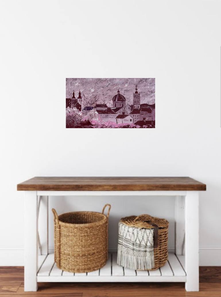 Original Abstract Architecture Painting by Halyna Kirichenko