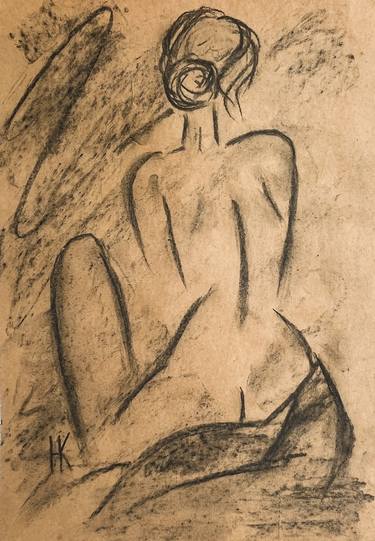 Original Figurative Nude Drawings by Halyna Kirichenko