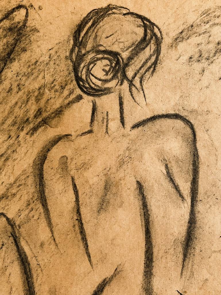 Original Figurative Nude Drawing by Halyna Kirichenko