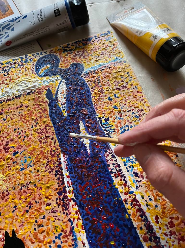 Original Figurative People Painting by Halyna Kirichenko