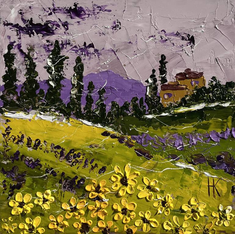 Original oil painting, Ukrainian artist, Landscape, 2024 Wild Flowers, European Fine Art, One of a kind