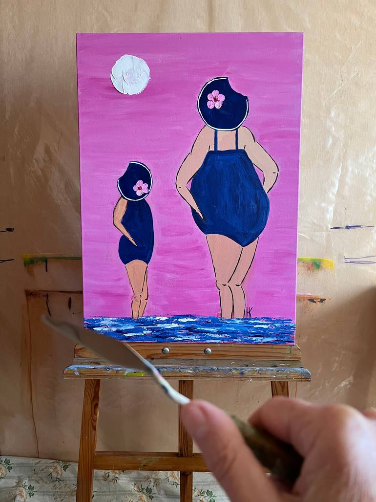 Original Abstract Expressionism People Painting by Halyna Kirichenko