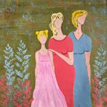 Mothe Daughter Grandmother Original Painting by Halyna Kirichenko