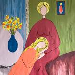 Mother Daughter Original Painting by Halyna Kirichenko