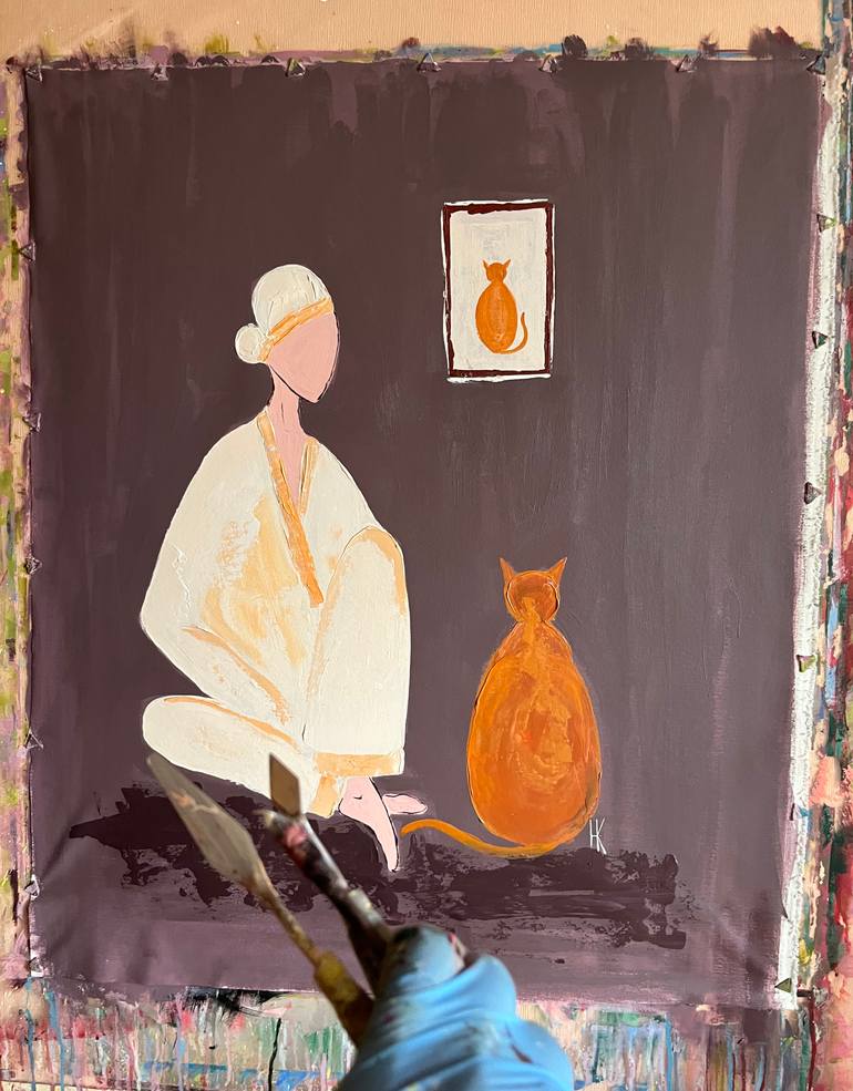 Original Abstract Expressionism Women Painting by Halyna Kirichenko