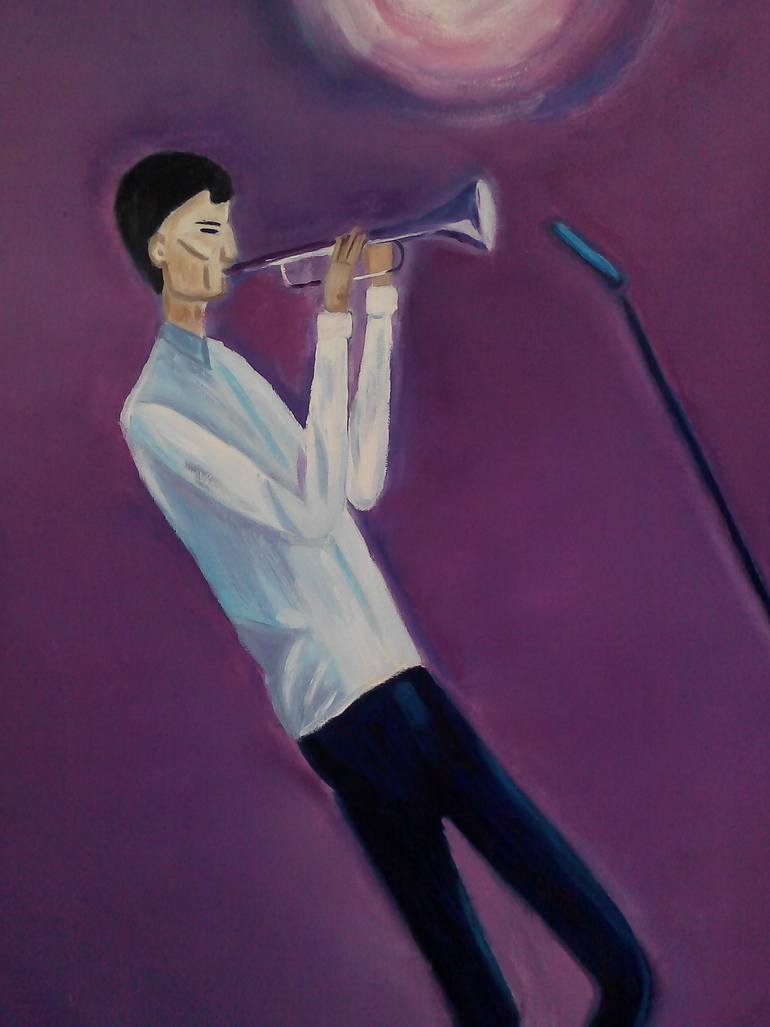 Original Abstract Expressionism Music Painting by Halyna Kirichenko