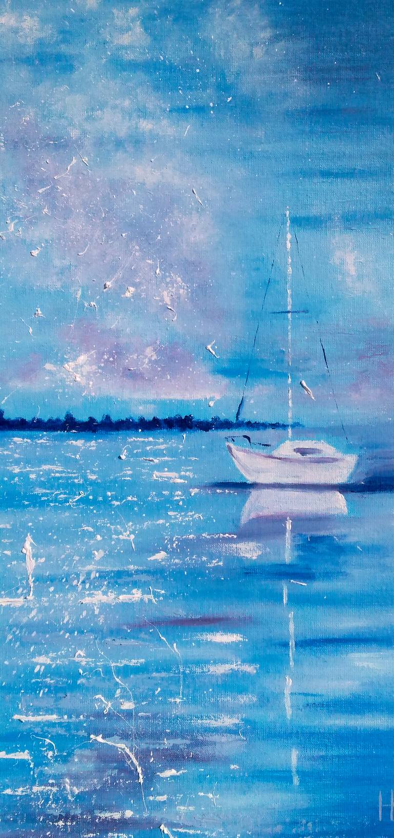 Original Fine Art Boat Painting by Halyna Kirichenko