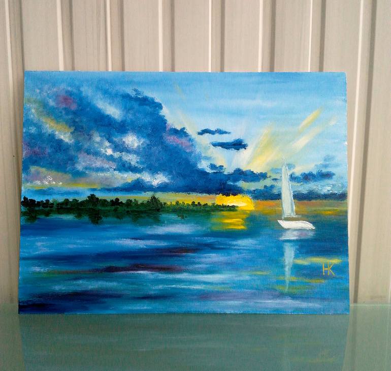 Original Impressionism Landscape Painting by Halyna Kirichenko