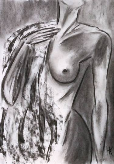 Original Figurative Nude Drawings by Halyna Kirichenko