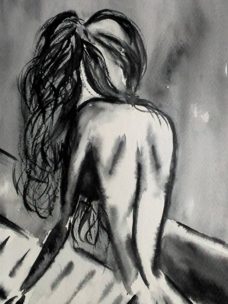 Original Abstract Expressionism Nude Painting by Halyna Kirichenko