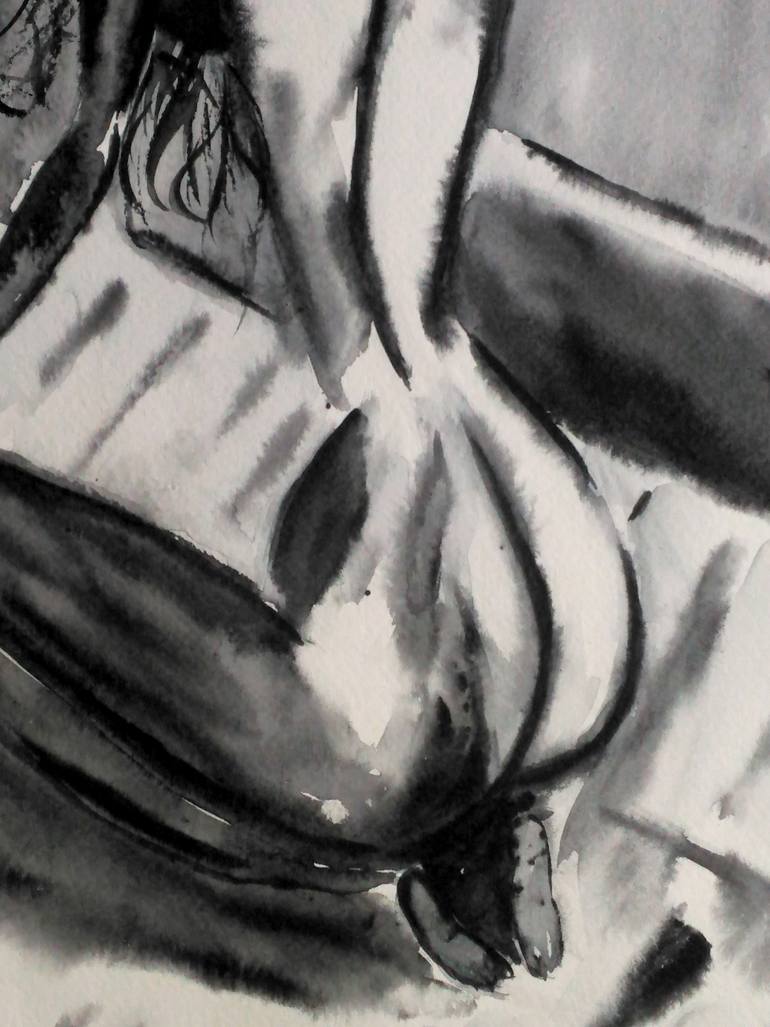 Original Abstract Expressionism Nude Painting by Halyna Kirichenko