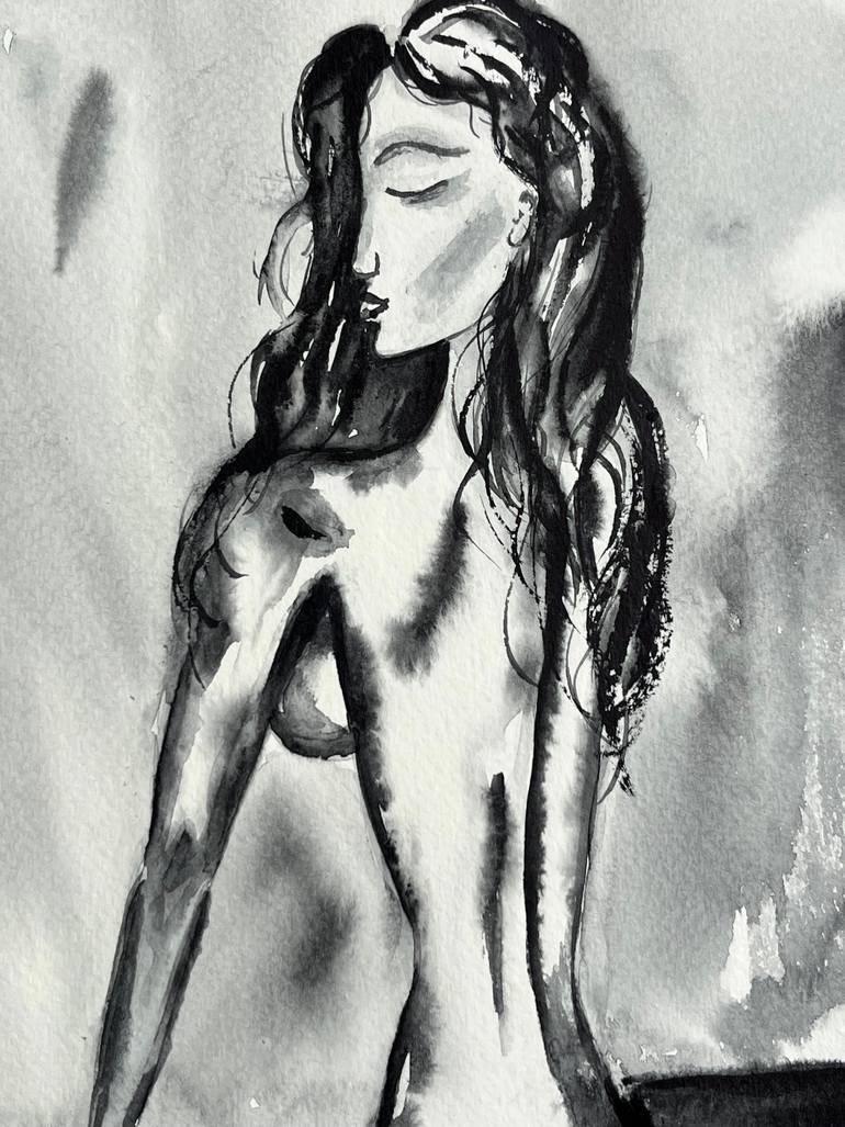 Original Abstract Expressionism Nude Painting by Halyna Kirichenko