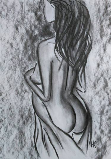 Original Abstract Expressionism Nude Drawings by Halyna Kirichenko