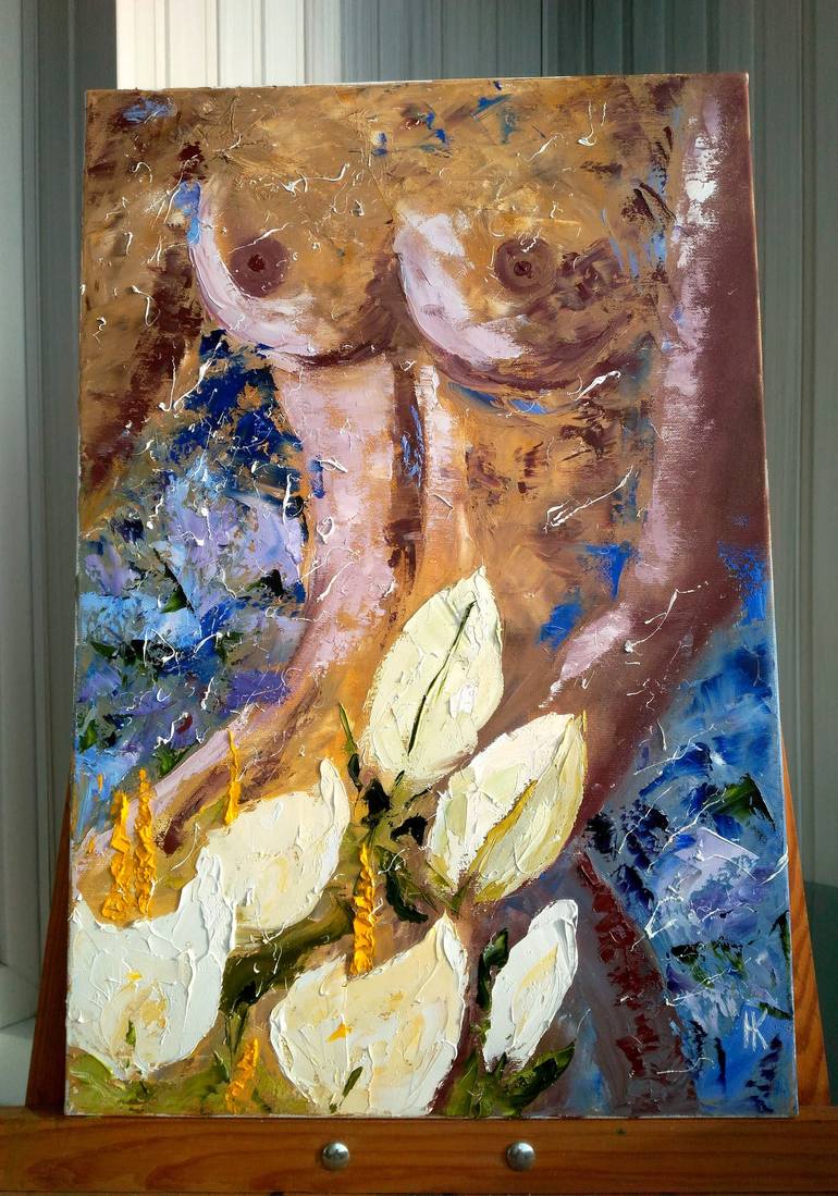 Original Figurative Nude Painting by Halyna Kirichenko