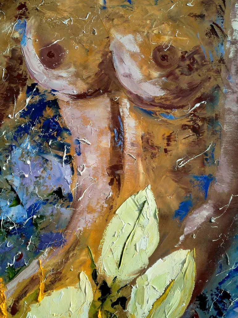 Original Figurative Nude Painting by Halyna Kirichenko