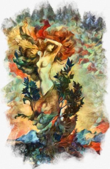 Print of Figurative Classical mythology Mixed Media by Susan Maxwell Schmidt