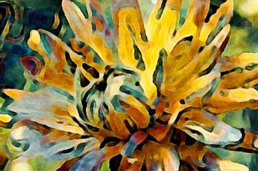 Print of Abstract Floral Mixed Media by Susan Maxwell Schmidt
