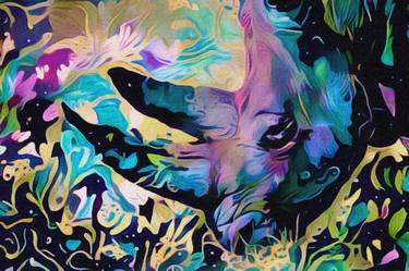 Print of Abstract Animal Mixed Media by Susan Maxwell Schmidt