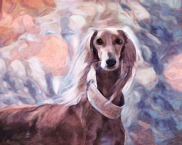 Print of Figurative Dogs Mixed Media by Susan Maxwell Schmidt