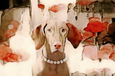 Print of Dogs Mixed Media by Susan Maxwell Schmidt