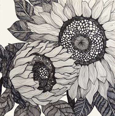 Print of Art Deco Floral Drawings by Jelena Novakovic