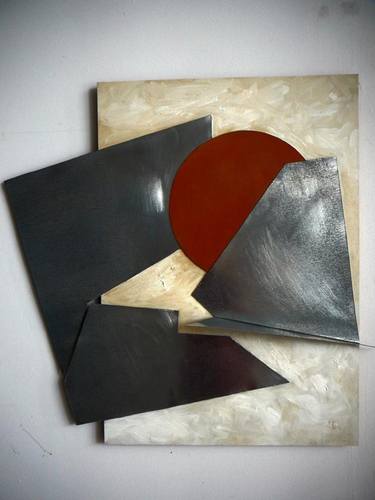 Original Conceptual Geometric Collage by Malvina - Carola Liuba