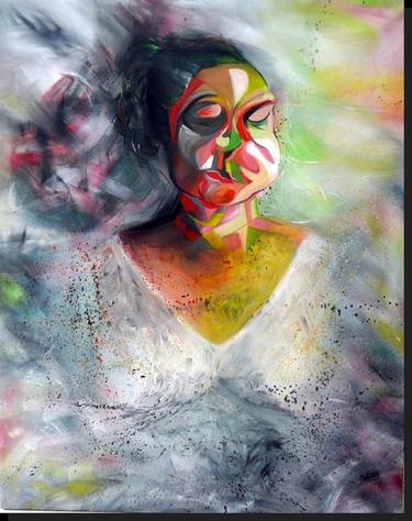 Original Abstract Expressionism Portrait Paintings by Malvina - Carola Liuba