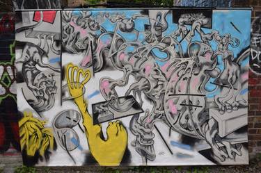 Original Abstract Expressionism Abstract Mixed Media by Luke Ratz