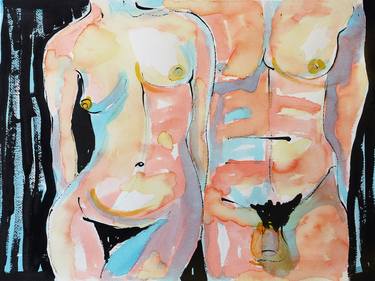 Original Figurative Nude Paintings by Ewa Dabkiewicz